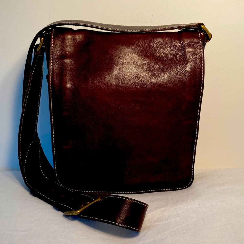 Cole Haan brown leather messenger bag crossbody unisex